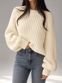Freja Chunky Ribbed Mock-Neck Sweater