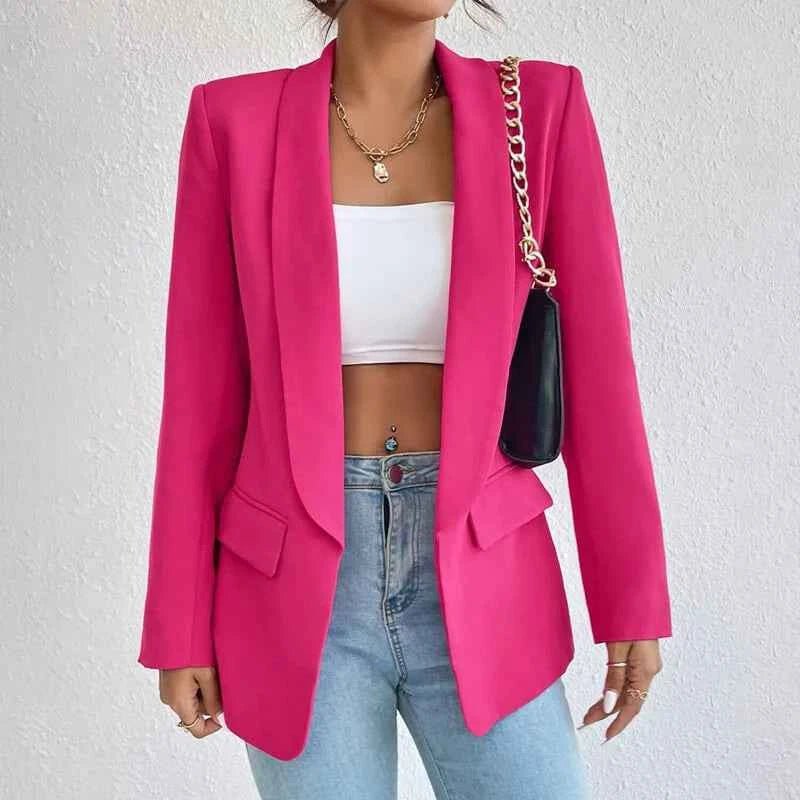 Freja Minimalist Shawl-Collar Tailored Blazer