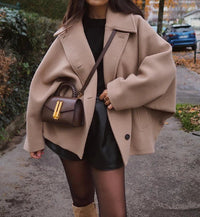 Freja Oversized Notch-Lapel Wool-Blend Jacket