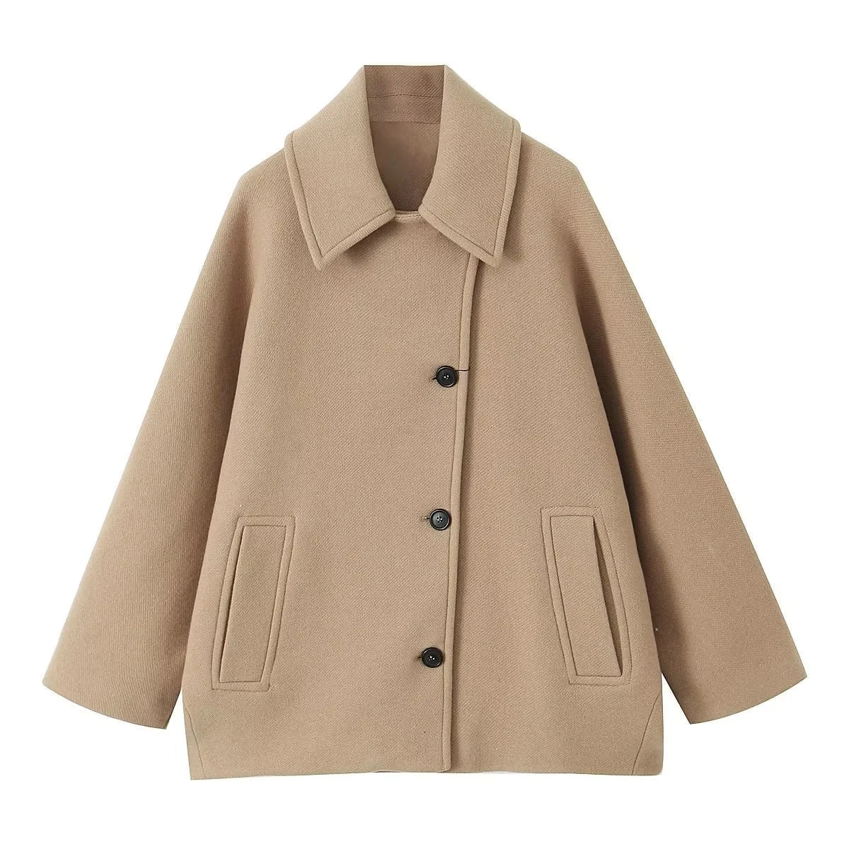Freja Oversized Notch-Lapel Wool-Blend Jacket