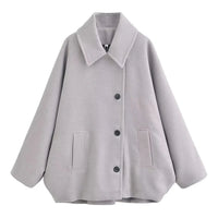 Freja Oversized Notch-Lapel Wool-Blend Jacket