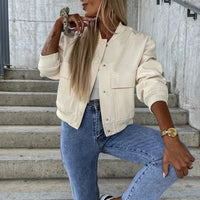 Freja Utility Leather-Look Bomber Jacket