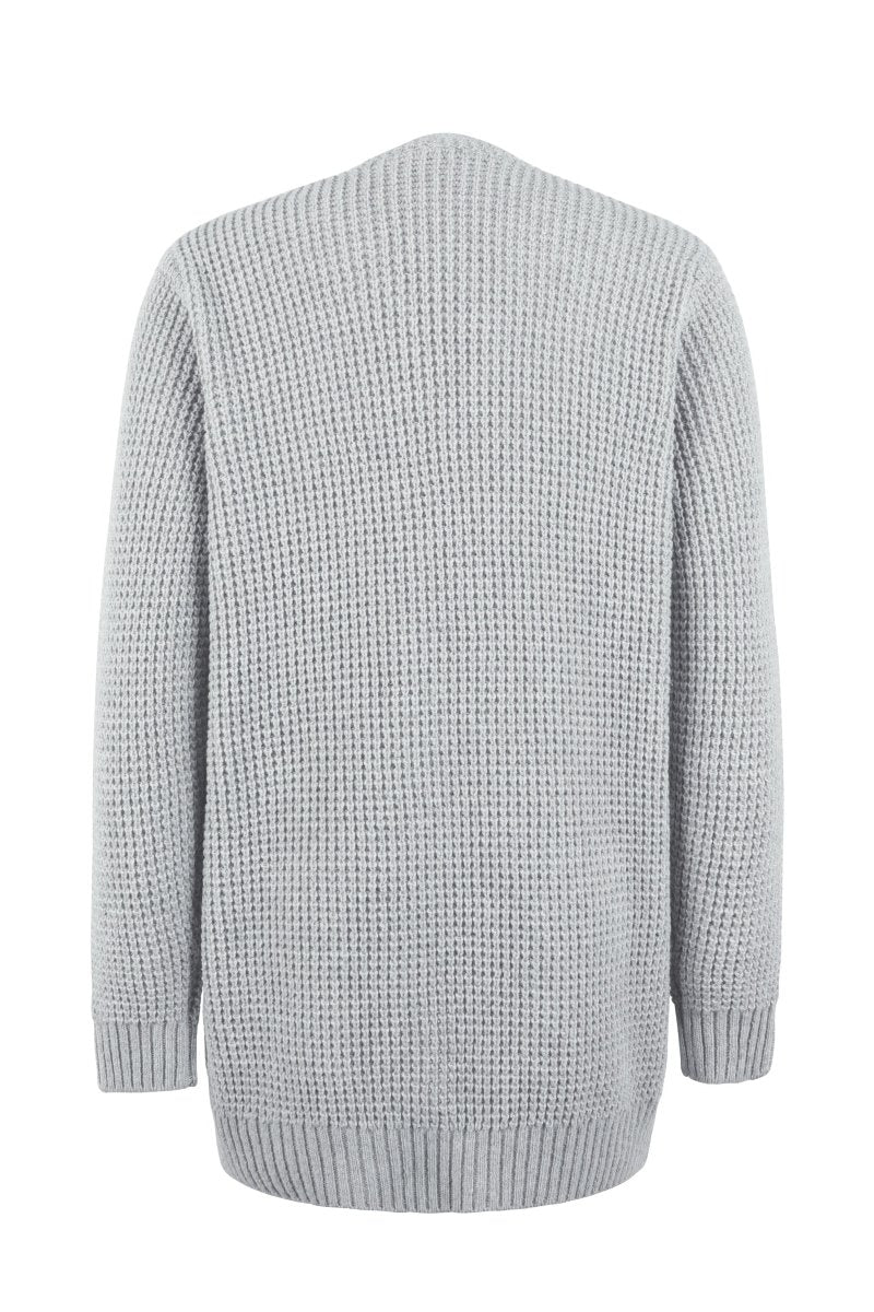 Freja Waffle-Knit Open-Front Cardigan