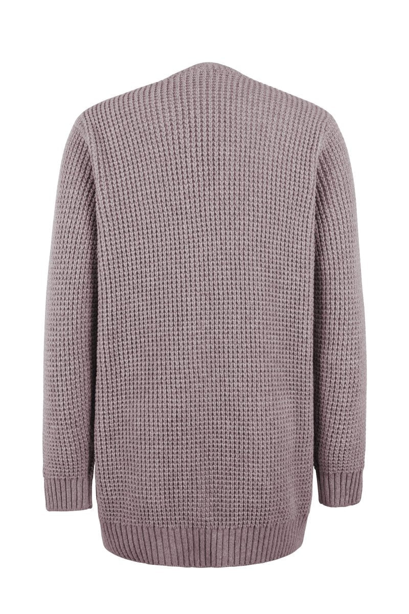 Freja Waffle-Knit Open-Front Cardigan