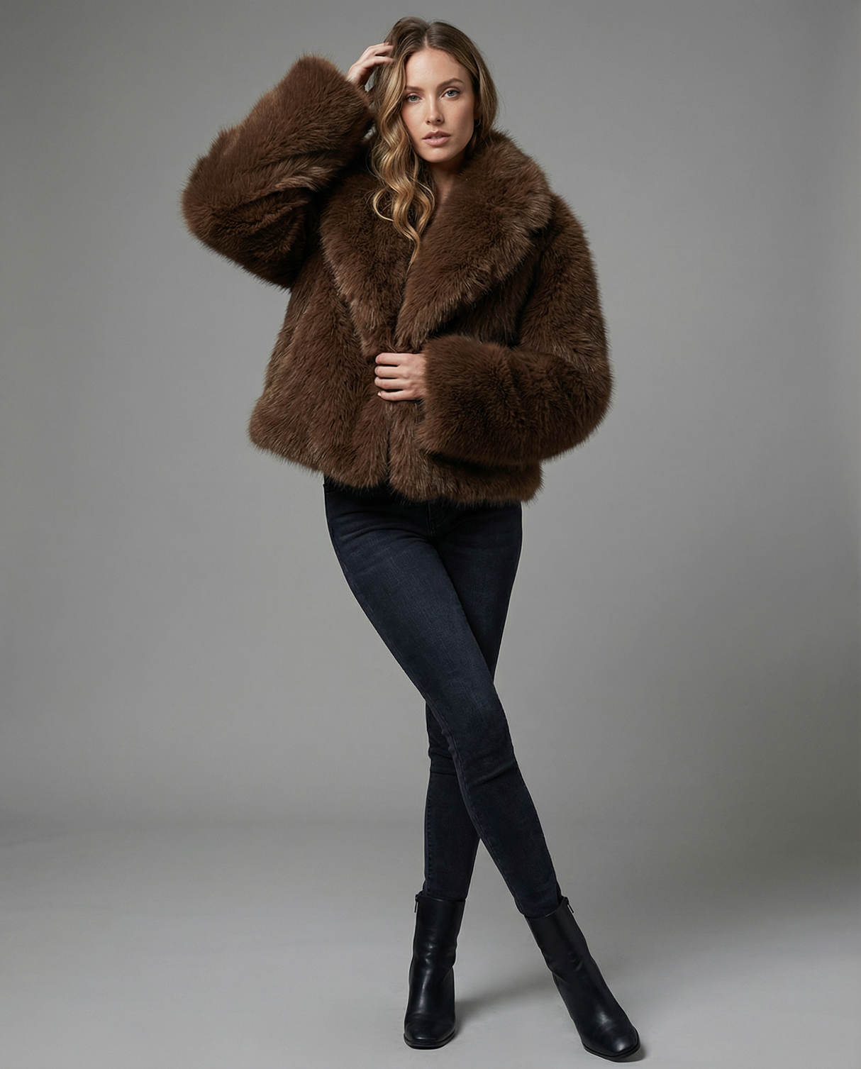 Elina Plush Faux Fur Coat