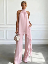 Genevieve Halter Chiffon Asymmetric Trouser Set