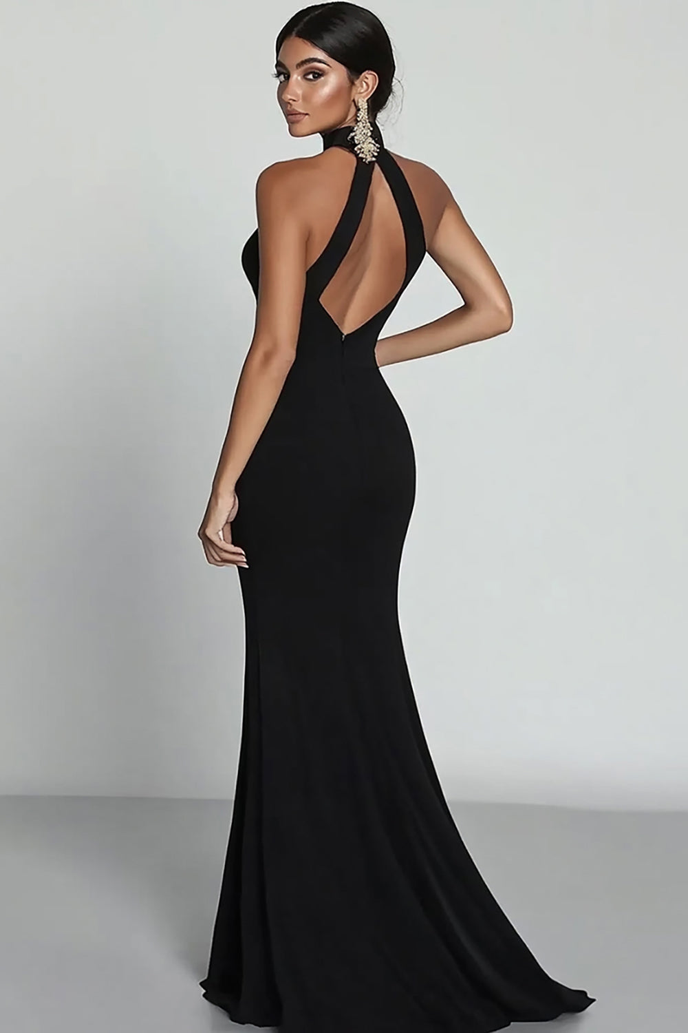 Genevieve Halter Keyhole Slit Maxi Gown