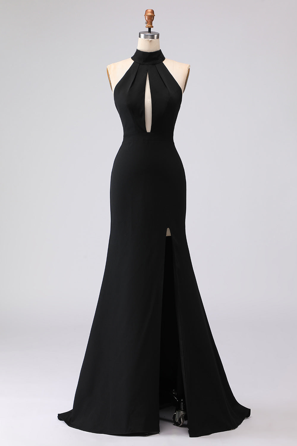Genevieve Halter Keyhole Slit Maxi Gown