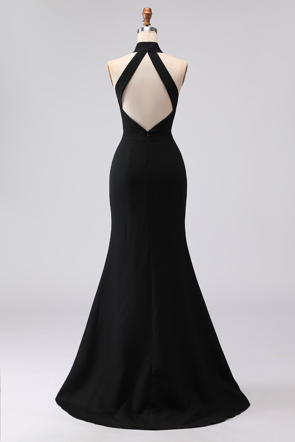 Genevieve Halter Keyhole Slit Maxi Gown