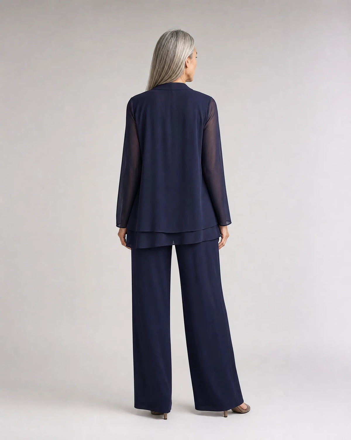 Genevieve Sequin-Embellished Three-Piece Pant Suit Set