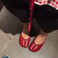 Genevieve Split-Toe Leather Ballet Flats