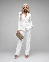 Genevieve Tailored Double-Breasted Pantsuit Set