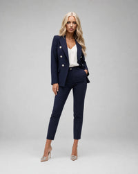 Genevieve Tailored Double-Breasted Pantsuit Set