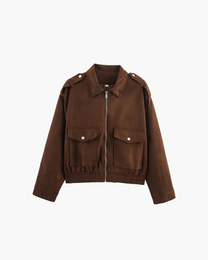 Ginny Suede Pilot Bomber Jacket 7