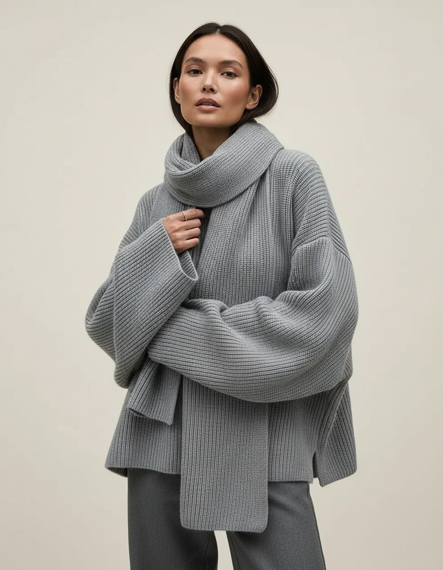 Elise Relaxed Pullover & Scarf Set