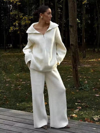 Harper Soft Ribbed Half-Zip Lounge Set