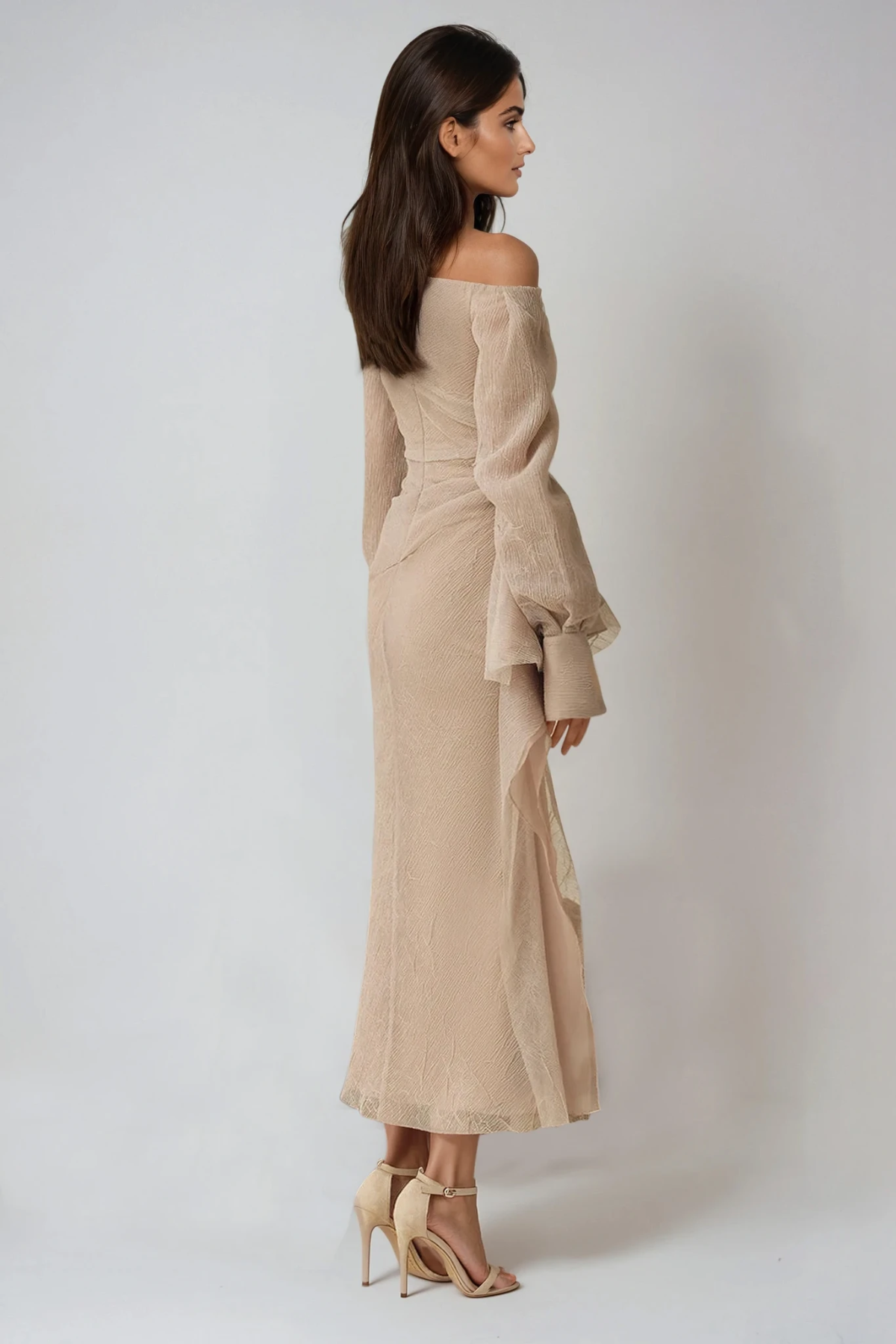Isabella Asymmetric Draped Formal Maxi Dress