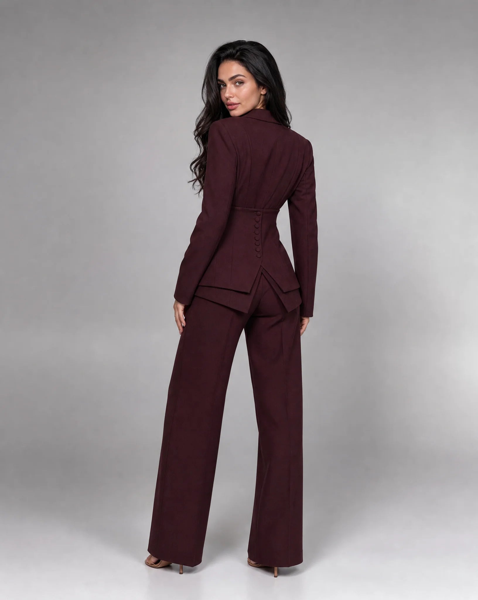Isadora Tailored Corset-Waist Suit Set