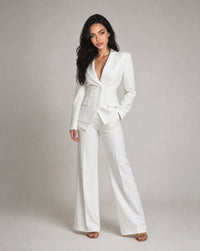 Isadora Tailored Corset-Waist Suit Set