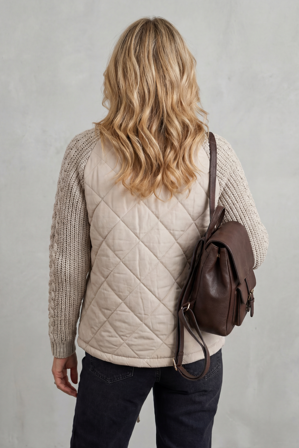 Jolene Quilted Hybrid Puffer & Cable-Knit Jacket