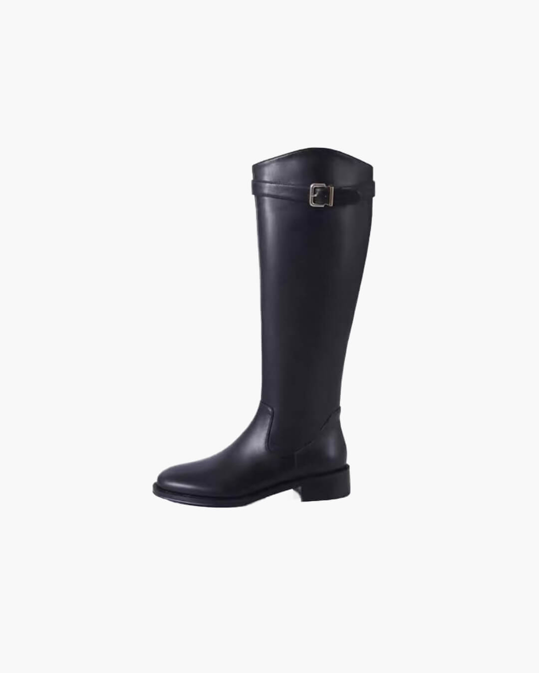 Kara Buckled Knee-High Leather Riding Boots