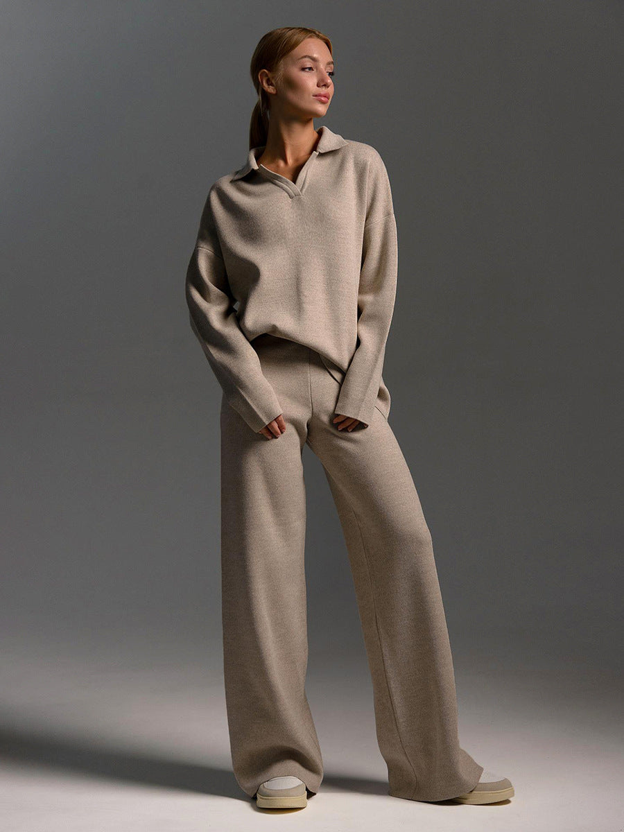 Knit Trouser and Jumper Set in Lotus Style 0