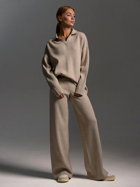 Knit Trouser and Jumper Set in Lotus Style 0