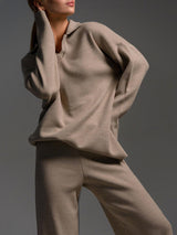 Knit Trouser and Jumper Set in Lotus Style 1