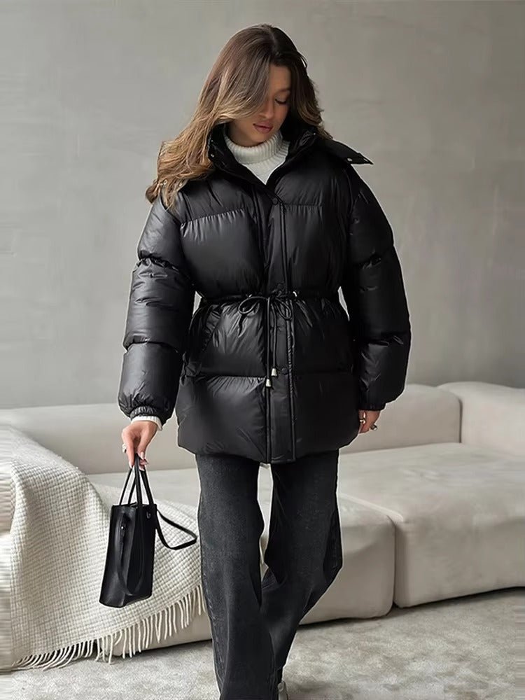 Vespera Hooded Drawstring Padded Puffer Jacket