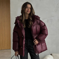 Vespera Hooded Drawstring Padded Puffer Jacket