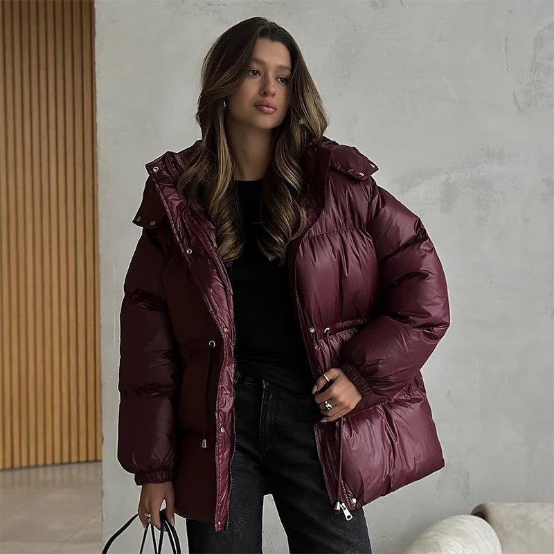 Vespera Hooded Drawstring Padded Puffer Jacket