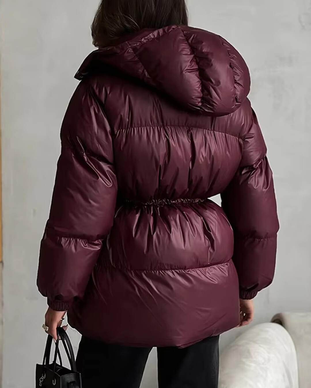 Vespera Hooded Drawstring Padded Puffer Jacket