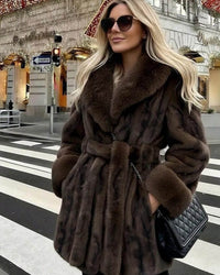 Maeve Belted Plush Faux-Fur Coat