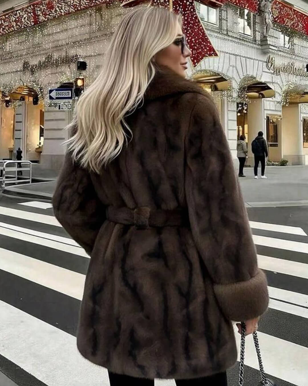 Maeve Belted Plush Faux-Fur Coat