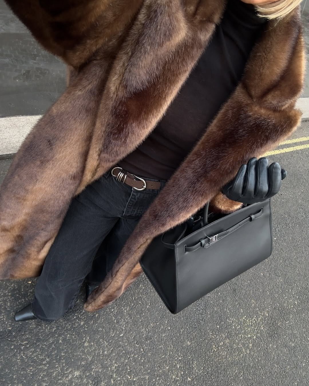 Lucie Oversized Plush Faux-Fur Maxi Coat