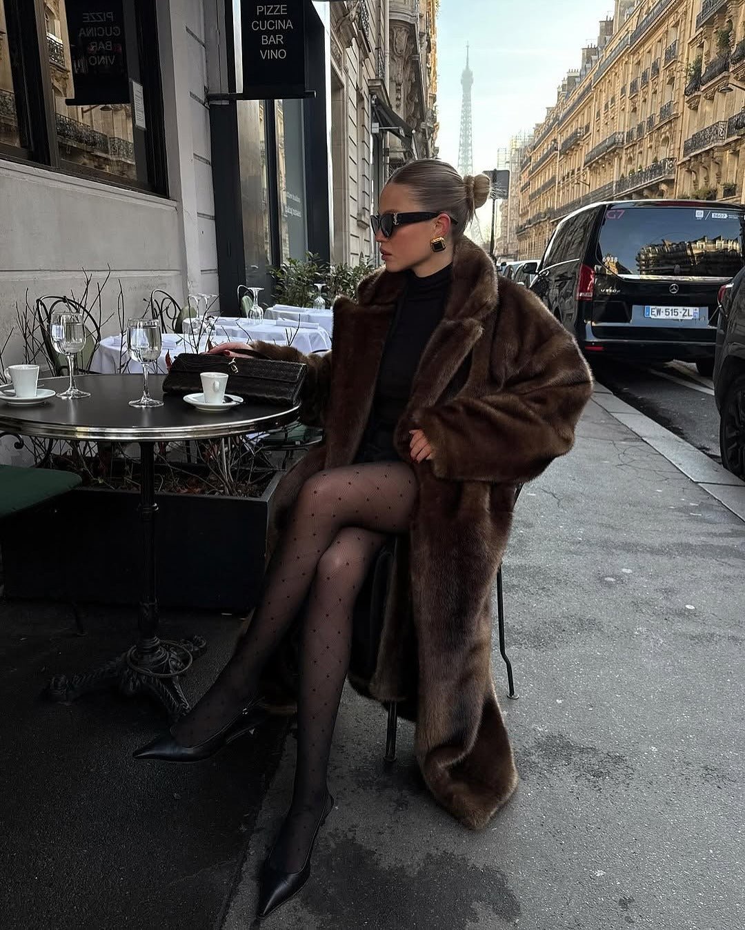 Lucie Oversized Plush Faux-Fur Maxi Coat