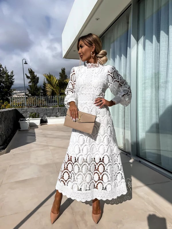 Evelisse Elegant Lace Midi Dress