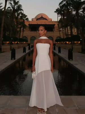 Marisse High Neck Evening Gown