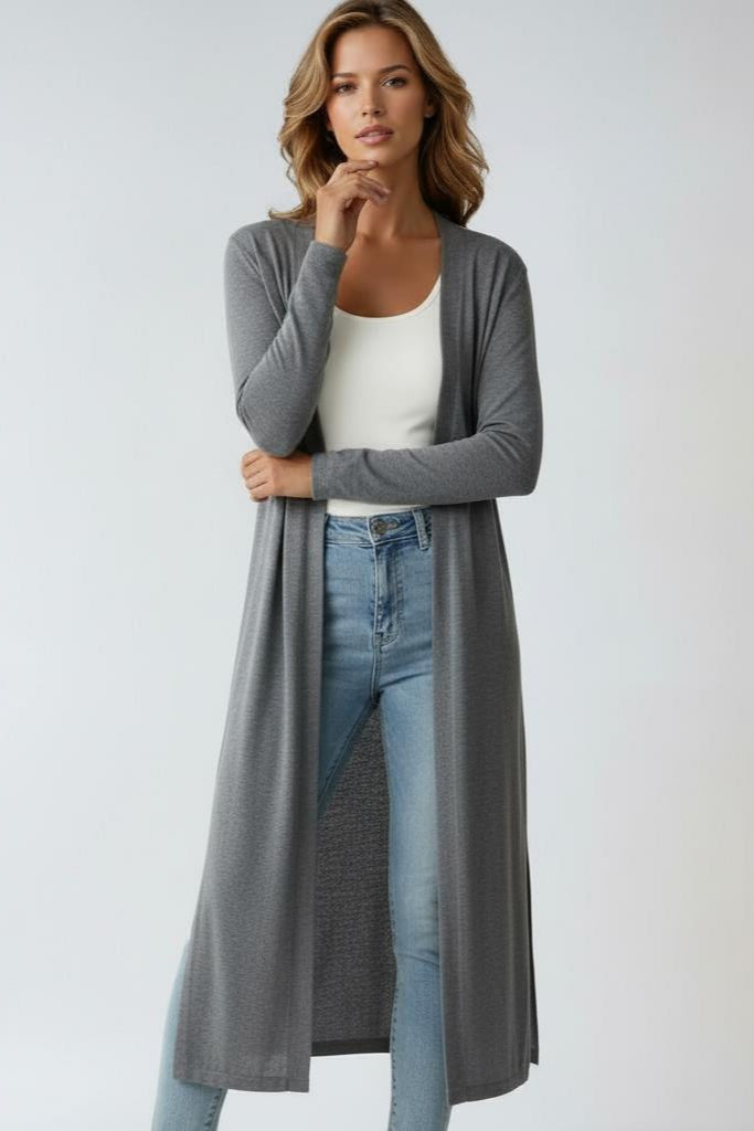 Lyra Lightweight Longline Open-Front Cardigan