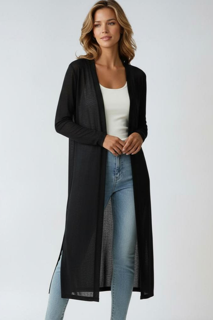 Lyra Lightweight Longline Open-Front Cardigan