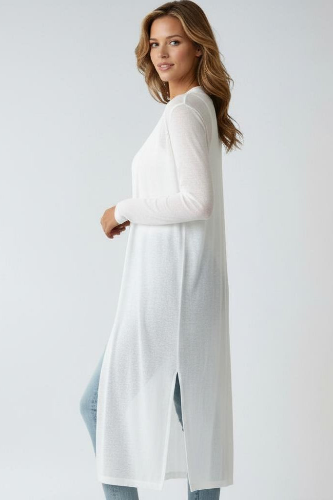 Lyra Lightweight Longline Open-Front Cardigan