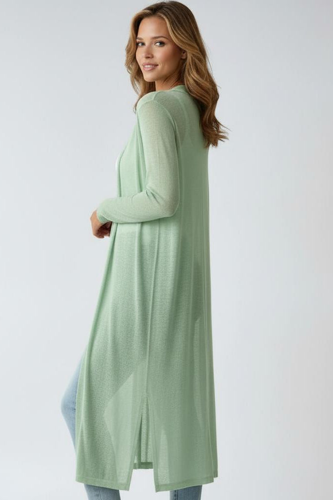Lyra Lightweight Longline Open-Front Cardigan