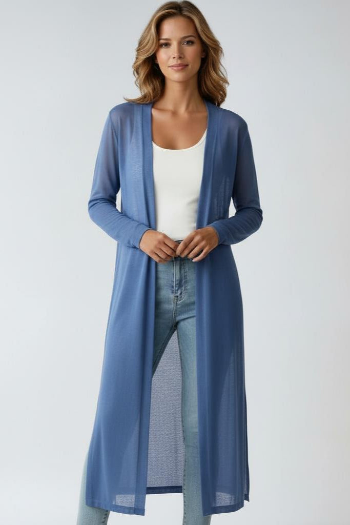 Lyra Lightweight Longline Open-Front Cardigan
