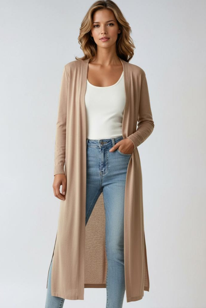 Lyra Lightweight Longline Open-Front Cardigan
