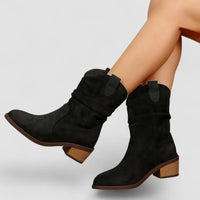 Lyra Slouchy Western Suede Ankle Boots