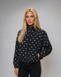 Lyra Polka-Dot Zip-Up Windbreaker Jacket