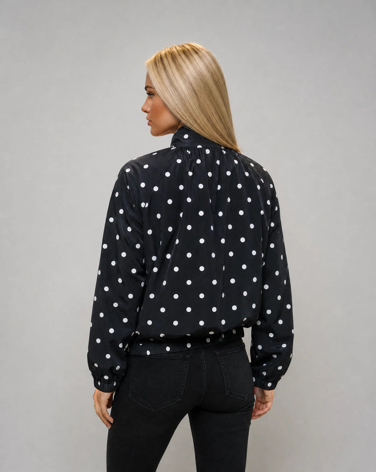 Lyra Polka-Dot Zip-Up Windbreaker Jacket