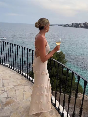 Adele Flower Detail Maxi Dress