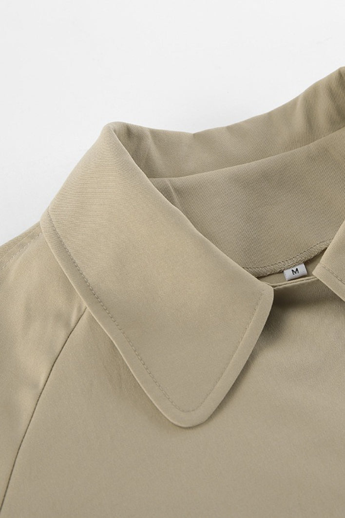 Maeve Belted Point-Collar Wrap Trench Jacket