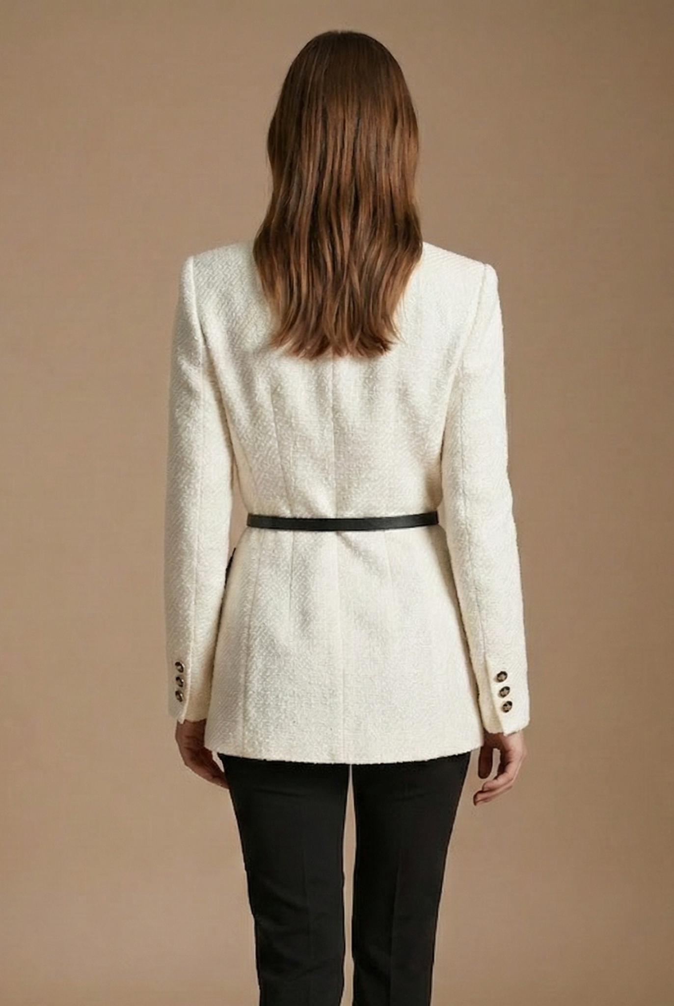 Maeve Contrast-Trim Textured Tweed Jacket